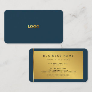 Cartão De Visita Logotipo profissional minimalista de folha de ouro