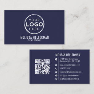 Cartão De Visita Logotipo Profissional Minimalista Moderno Azul Mar