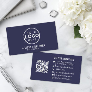 Cartão De Visita Logotipo Profissional Minimalista Moderno Azul Mar