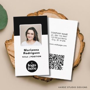 Cartão De Visita Logotipo Profissional Preto Branco Empresa Foto