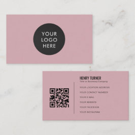 Cartão De Visita Logotipo profissional simples Empresa cor-de-rosa