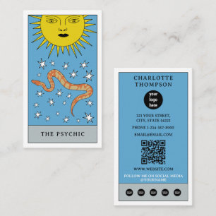 Cartão De Visita Logotipo psíquico do Cobra Tarot Sun Celestial