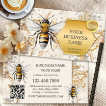 Logotipo QR Code Honey Bee Gold