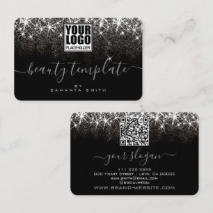 Cartão De Visita Logotipo QR Code Modelo Luminum Platinum Silver