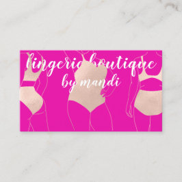 Cartão De Visita Logotipo QR Código Bikini Cueca Rosa Rosa Rosa Ros