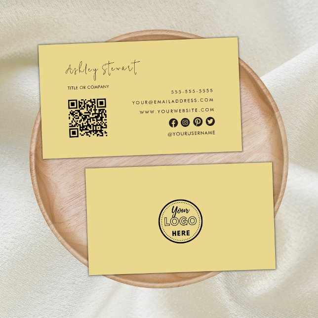 Cartão De Visita Logotipo Qr de Código Profissional - Escala modern (Criador carregado)