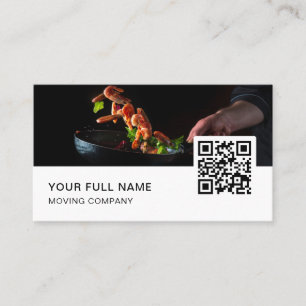 Cartão De Visita Logotipo QR do Código Chef Mídia social