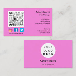 Cartão De Visita Logotipo QR personalizado Logotipo online social C