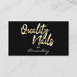 Cartão De Visita Logotipo QRCode do Quadro de Script Unhas de Quali