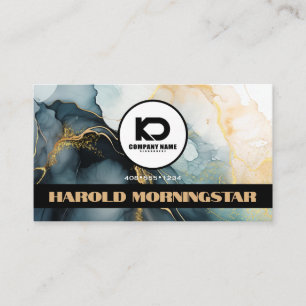 Cartão De Visita Logotipo Redondo BOLD e Código QR Tinta Fluida Índ
