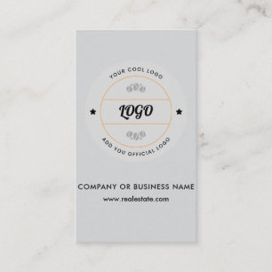 Cartão De Visita Logotipo Redondo Simples de Negócios & Texto Perso