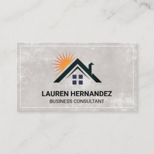 Cartão De Visita Logotipo residencial e sol