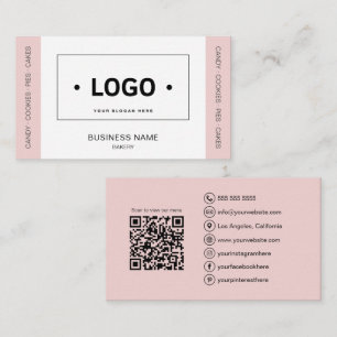 Cartão De Visita Logotipo Retangular Personalizado de Padaria