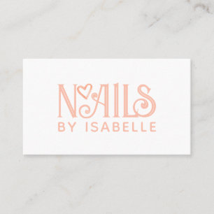 Cartão De Visita Logotipo Rosa Nail Tech Nail