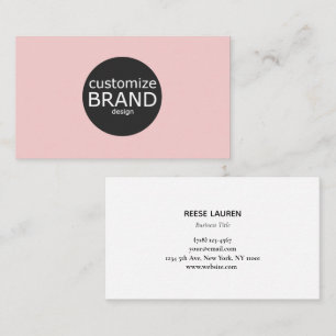 Cartão De Visita Logotipo Rosa Simples E Moderno