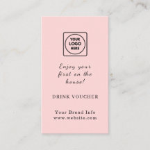 Logotipo Rosa | Voucher de Bebida Personalizado pa