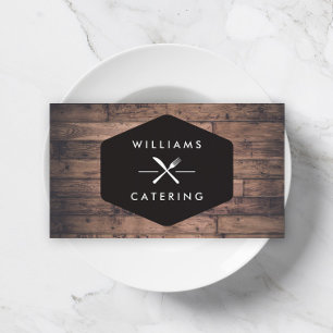 Cartão De Visita Logotipo Russo de Fork Cruzado Knife Mão em Descan