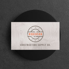Cartão De Visita Logotipo russo gravado em madeira de Cinza
