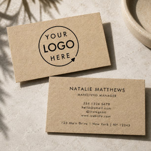 Cartão De Visita Logotipo Rustic Kraft   Profissional corporativo m