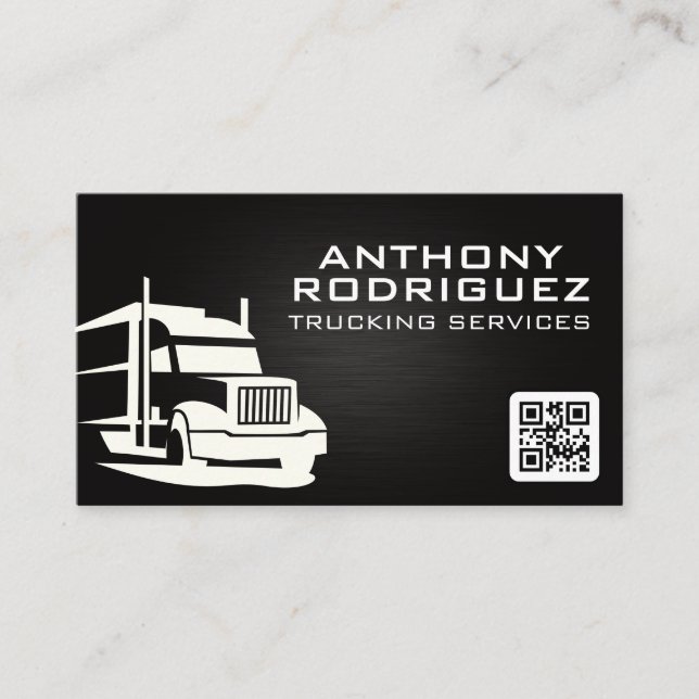 Cartão De Visita Logotipo Semi Truck | Caminhão | Código QR (Frente)