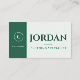 Cartão de Visita Logotipo Serviço de Limpeza Verde