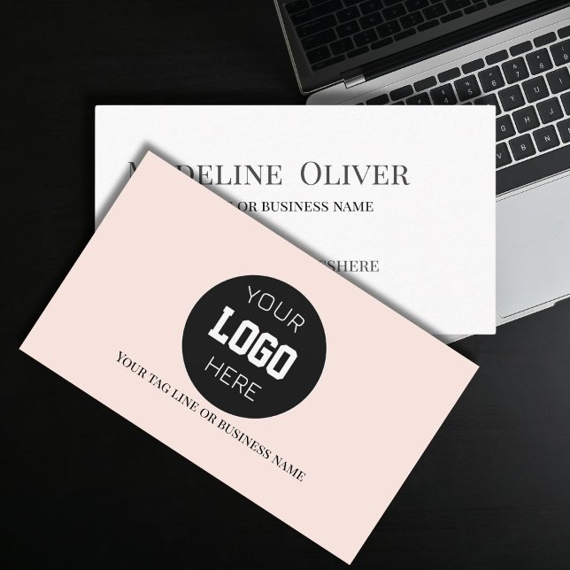 Cartão De Visita Logotipo simples Blush Modern (Criador carregado)
