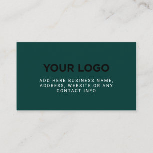 Cartão De Visita Logotipo Simples de Empresa em Verde Escuro