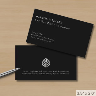 Cartão De Visita Logotipo Simples de Luxo Preto