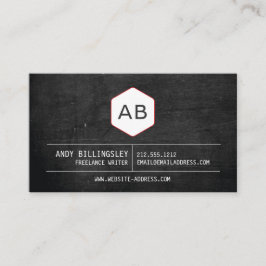 Cartão De Visita Logotipo simples do monograma da vinhagem em madei