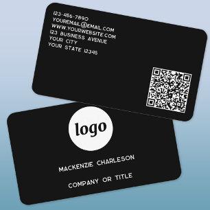 Cartão De Visita Logotipo simples e código QR