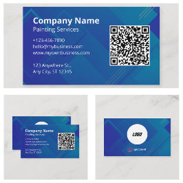 Cartão De Visita Logotipo Simples e Elegante com Código QR Escaneáv