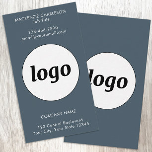 Cartão De Visita Logotipo Simples e Texto Cinza Carvão Vertical