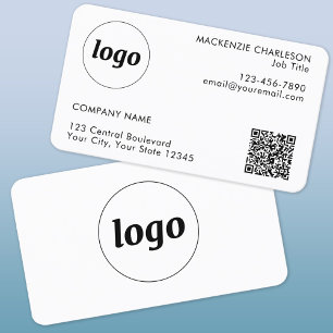 Cartão De Visita Logotipo Simples e Texto QR Code Professional