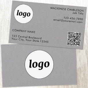 Cartão De Visita Logotipo Simples e Texto QR Code Professional