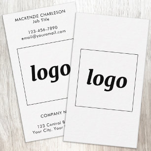 Cartão De Visita Logotipo Simples e Texto Vertical