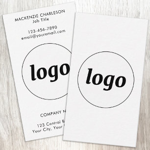 Cartão De Visita Logotipo Simples e Texto Vertical