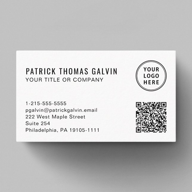 Cartão De Visita Logotipo simples QR Code Professional (Capture attention, make connections, and leave a lasting impression with our modern QR business card)