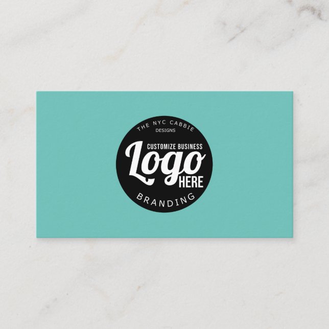 Cartão De Visita Logotipo Simples Teal Moderno (Frente)