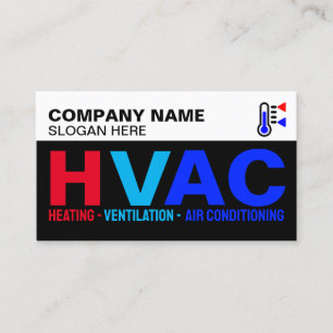 Cartão De Visita Logotipo & Slogan de Empresa Profissional, HVAC Mo