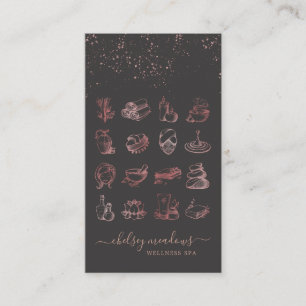 Cartão De Visita Logotipo Spa de Assinatura Dourada do rosa