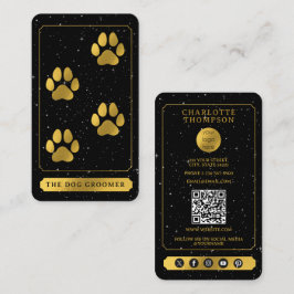Cartão De Visita Logotipo Tarot Cachorro Preto Dourado