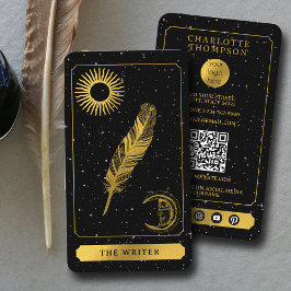 Cartão De Visita Logotipo Tarot Celestial Autor Dourado do Escritor