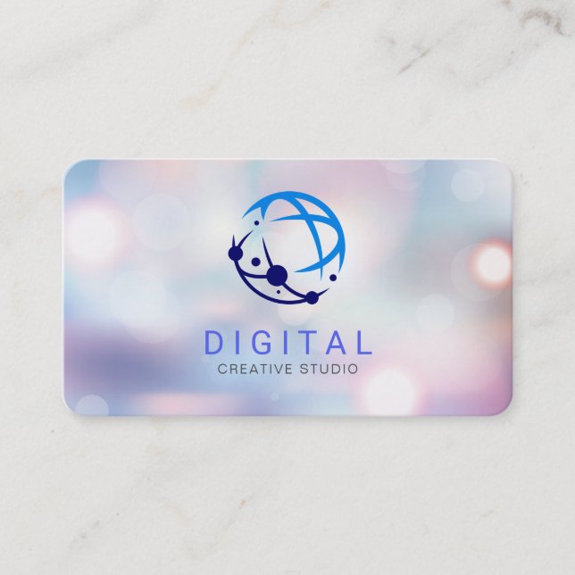 Cartão de Visita Logotipo Tech de Rede Digital (Frente)