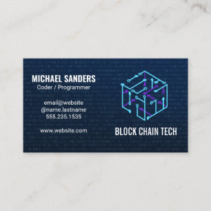 Cartão De Visita Logotipo técnico da cadeia de bloqueio   Código 