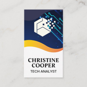 Cartão De Visita Logotipo técnico moderno Tecnologia