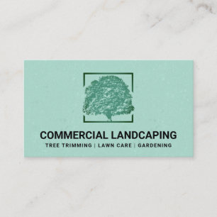 Cartão De Visita Logotipo verde da árvore   Paisagem 