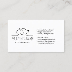 Cartão De Visita Logotipo veterinário do Petsitter dog e cat