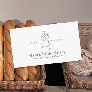 Cartão De Visita Logotipo Vintage Bakery Girl