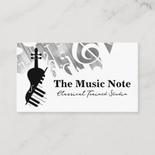 Cartão De Visita Logotipo Violin Piano   Música