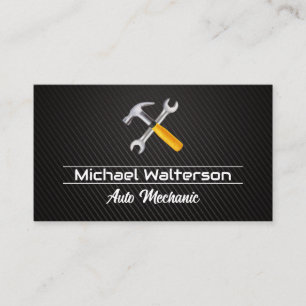 Cartão De Visita Logotipo Wrench do martelo Fibra de carbono